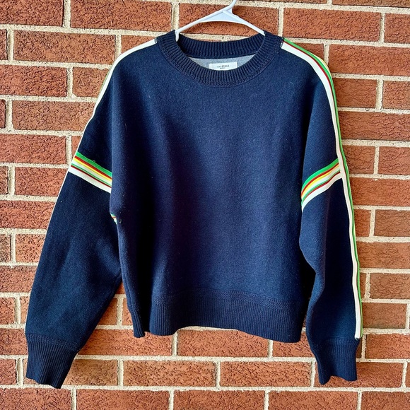 Isabel Etoile Marant Sweaters - Isabel Marant Étoile Striped Knit Pullover Sweater Navy Crew, Size 40 EU 8 US